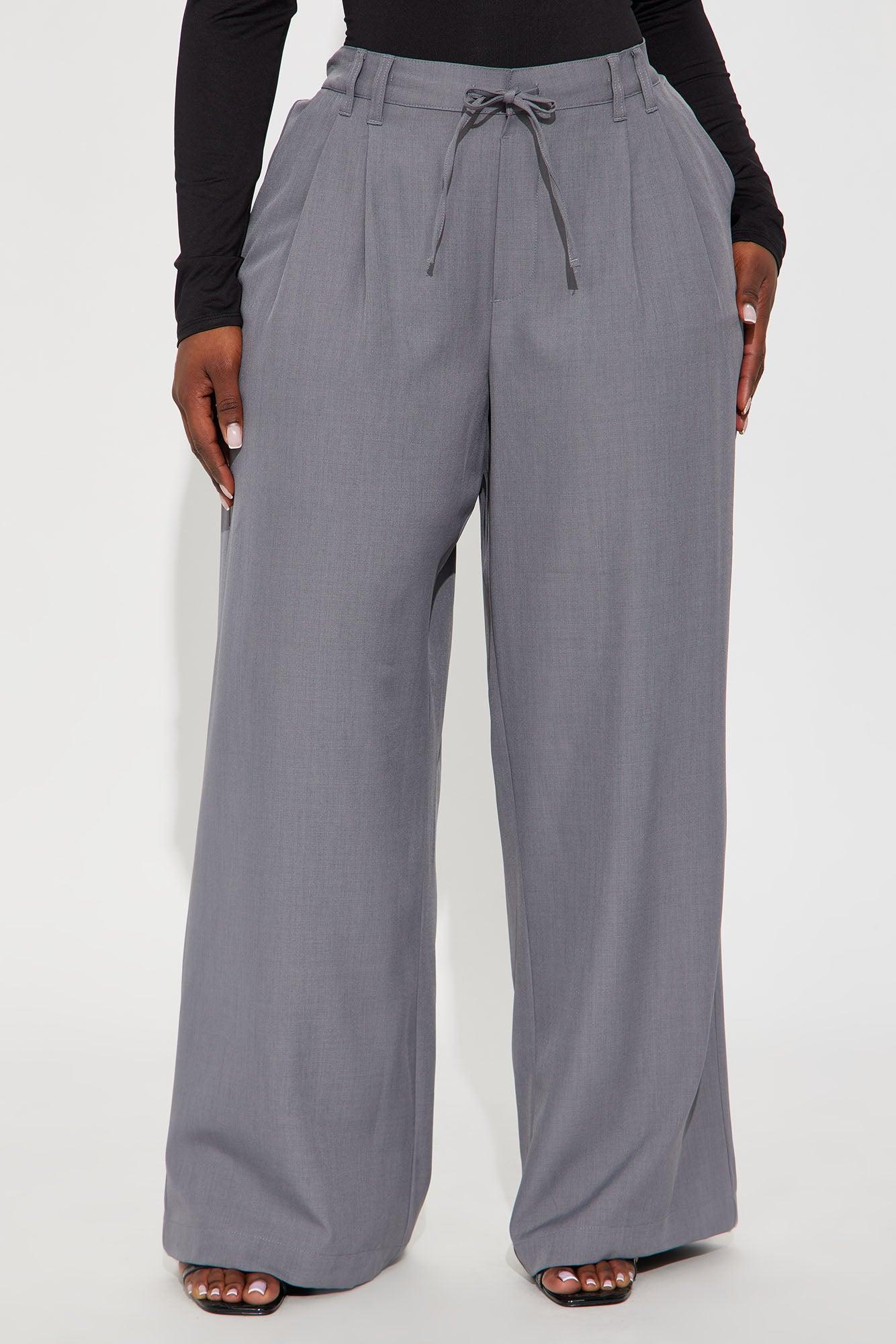 Cami Wide Leg Trouser Pant - Grey Product Image