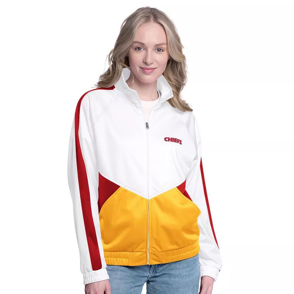 Women's G-III 4Her by Carl Banks White/Red Kansas City Chiefs Rally Rhinestone Full-Zip Track Jacket, Size: XL Product Image