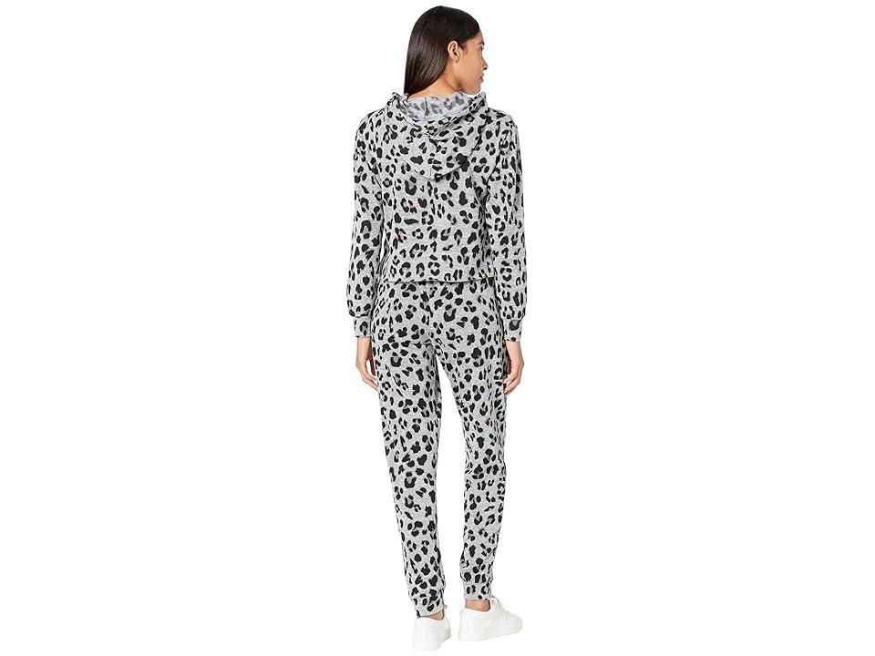 YMI Two-Piece Hoodie Pants Fleece Set Grey Cheet) Women's Active Sets Product Image