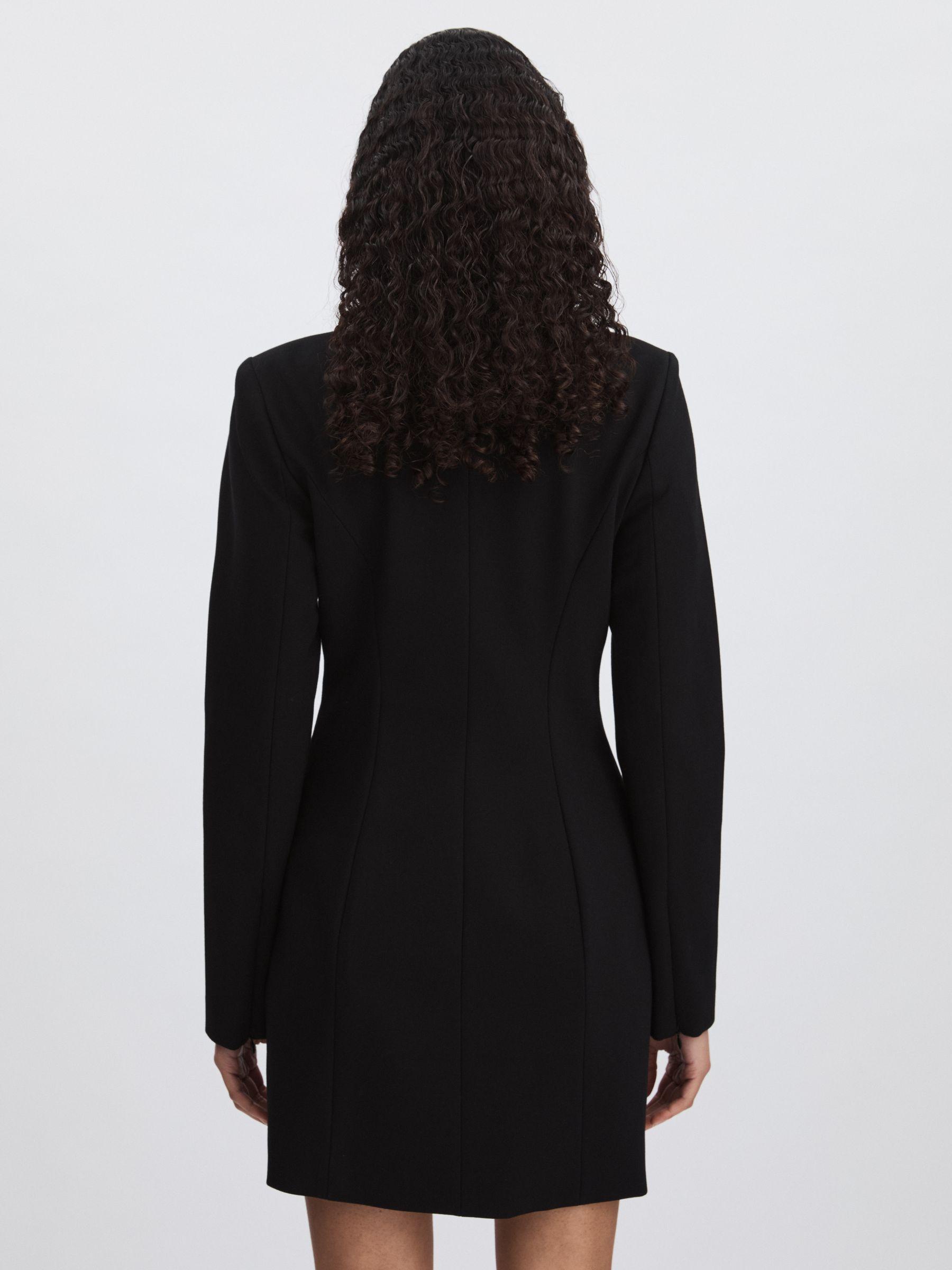 Crystal-Button Blazer Dress in Black Product Image