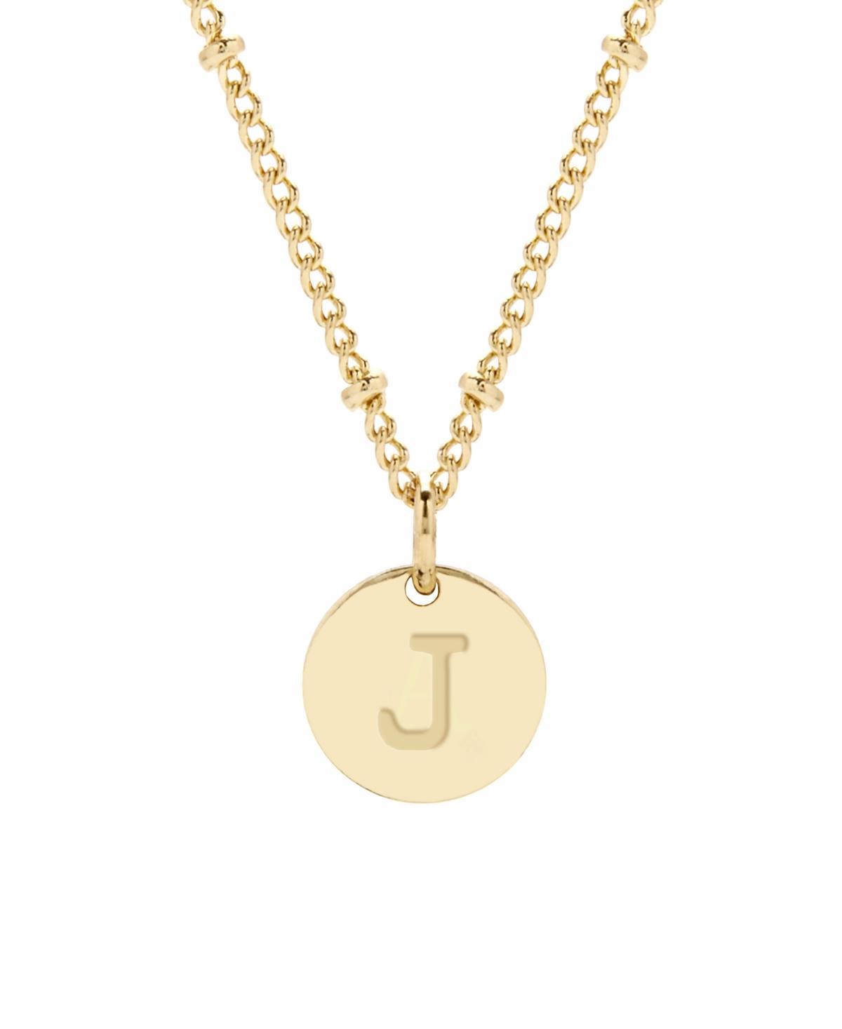 Adornia 14k Gold Plated Cubic Zirconia Engraved Letter Disc Pendant Necklace, Women's, Size: 18", Gold Tone T Product Image