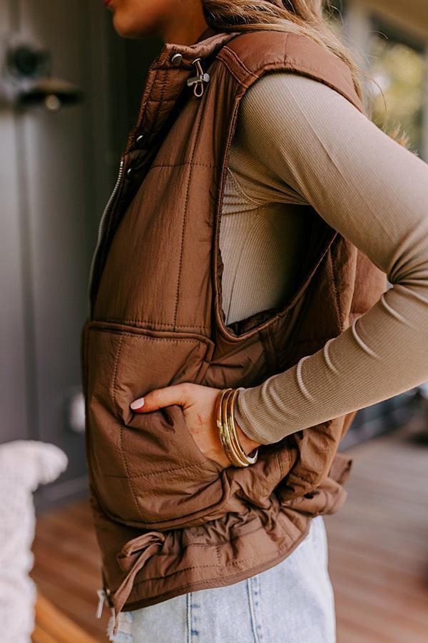 Scenic Hike Quilted Vest in Chocolate Product Image
