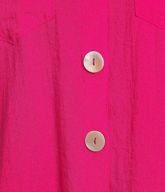 John Mark Wire Collar Short Dolman Sleeve Button-Front Dress Product Image