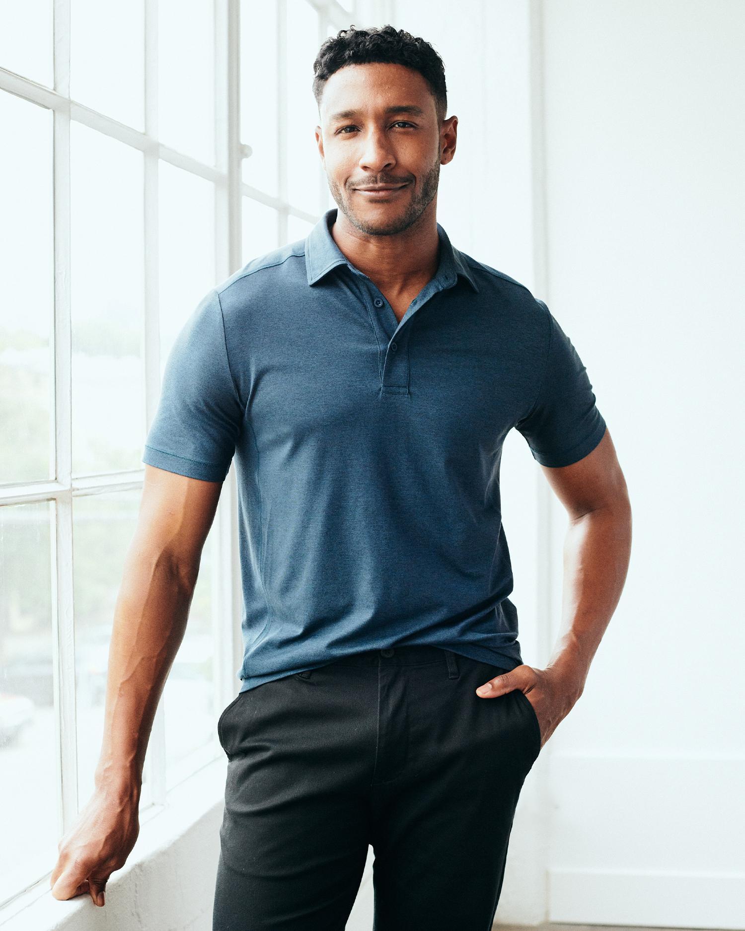 Quince | Men's Super Soft Performance Polo Shirt Flowknit Activewear, Recycled Polyester Product Image