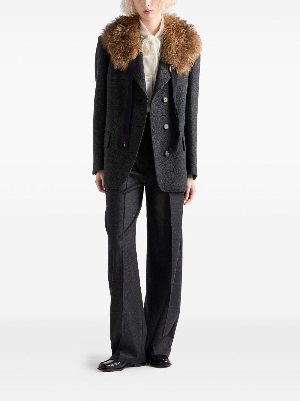 scarf-collar satin shirt Product Image