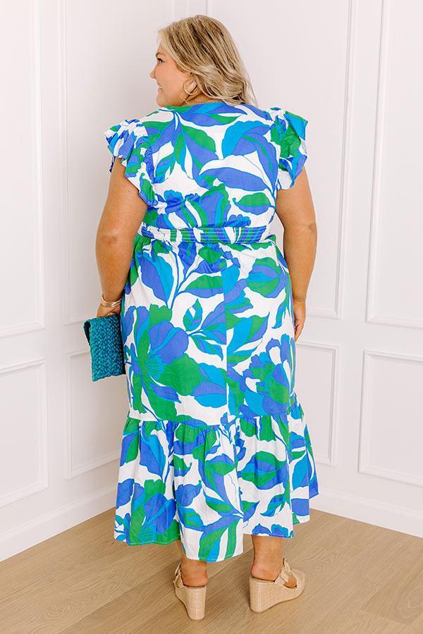Lover's Lagoon Floral Midi Dress Curves Product Image