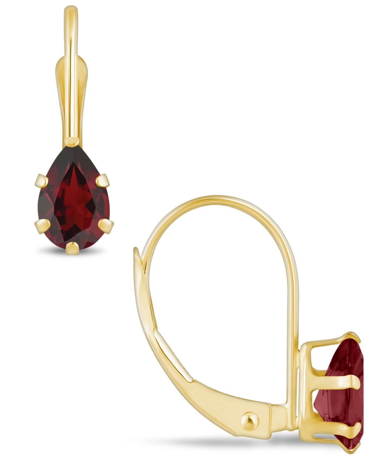Celebration Gems 10k Gold Pear Shape Amethyst Leverback Earrings, Womens Product Image