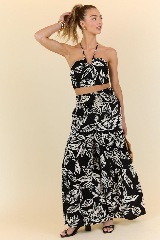 Palm Dreams Leaf Print Black Set FINAL SALE Product Image