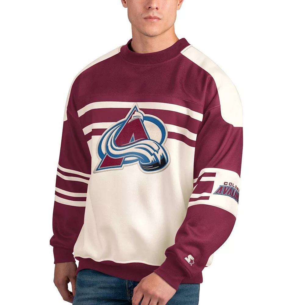Men's Starter White Buffalo Sabres Defense Fleece Crewneck Pullover Sweatshirt, Size: XL Product Image