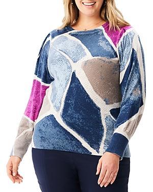 Nic+Zoe Printed Tiles Femme Sweater Product Image