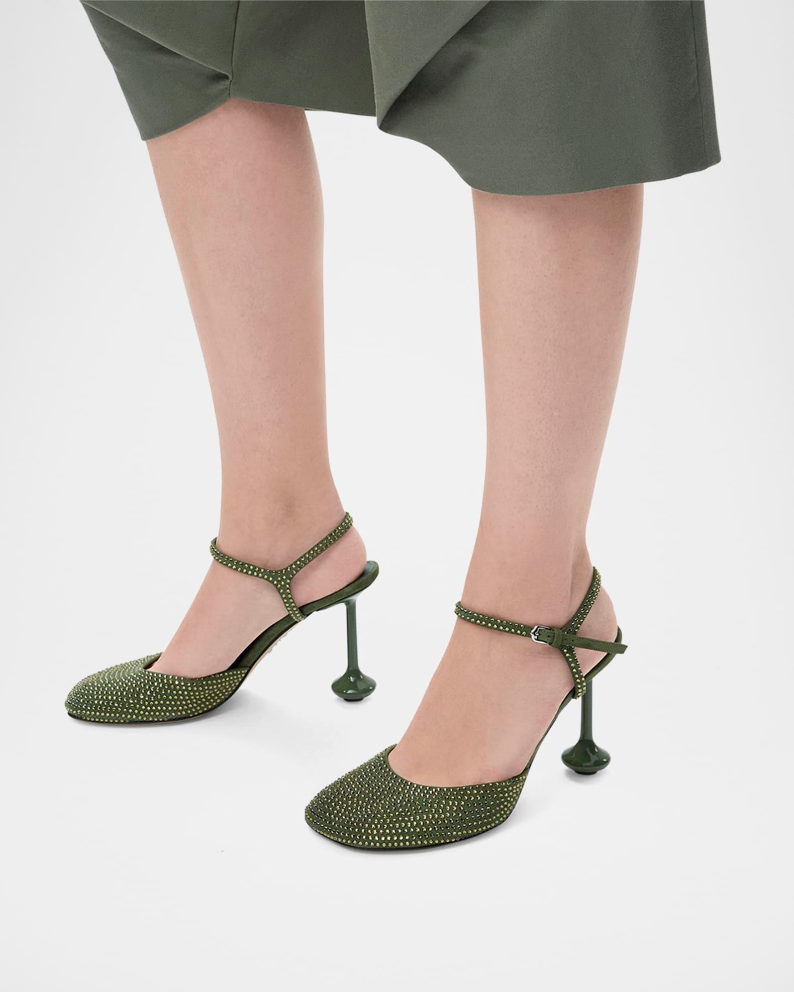 Toy Embellished Suede Ankle-Strap Pumps Product Image