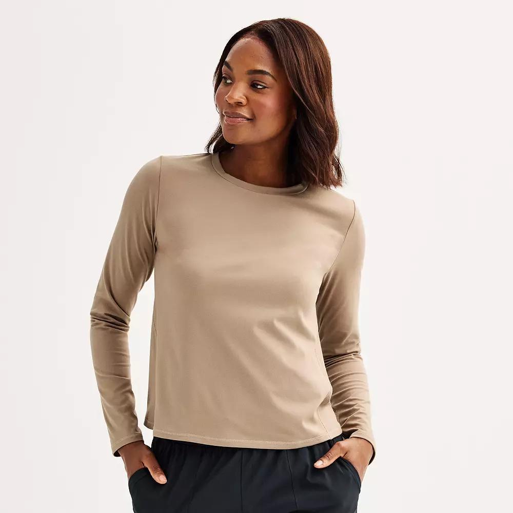 Women's Tek Gear® Essential Soft Long Sleeve Top, Size: Large, Mineral Black Product Image