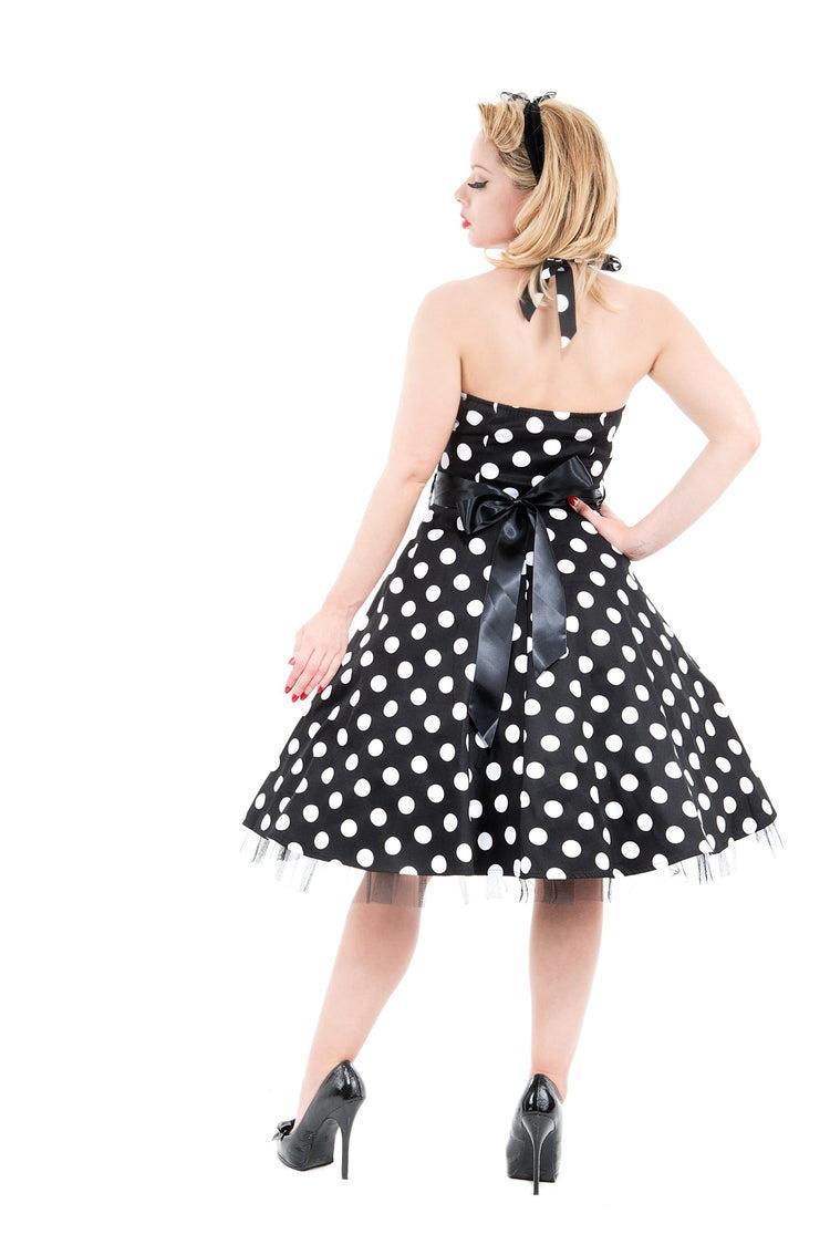 Black & White Minnie Halter Dress Product Image
