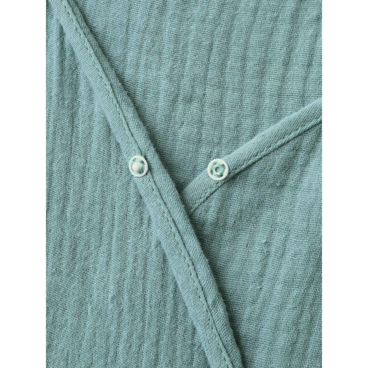 Plus Size Cotton Textured Cinched-Waist A-Line Midi Dress Teal Women V-neck Sleeveless Curvy BloomChic 12/L Product Image