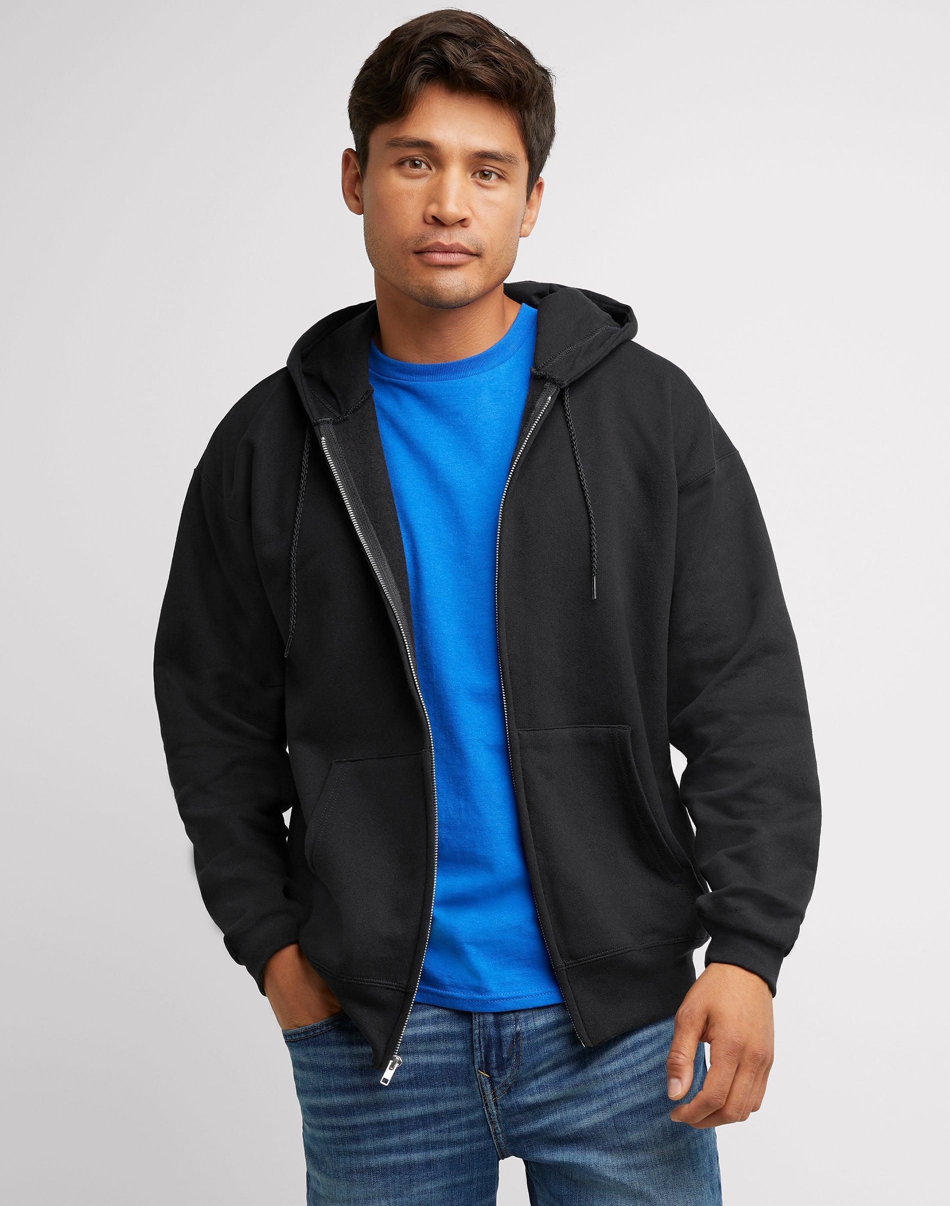 Men's Hanes Ultimate® Fleece Full-Zip Hoodie, Size: Large, Light Silver Product Image