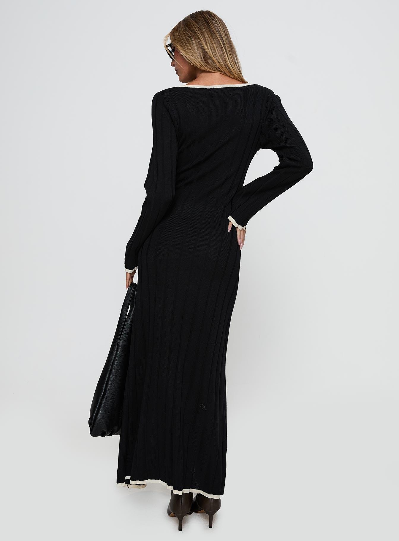 Claira Long Sleeve Maxi Dress Black Product Image