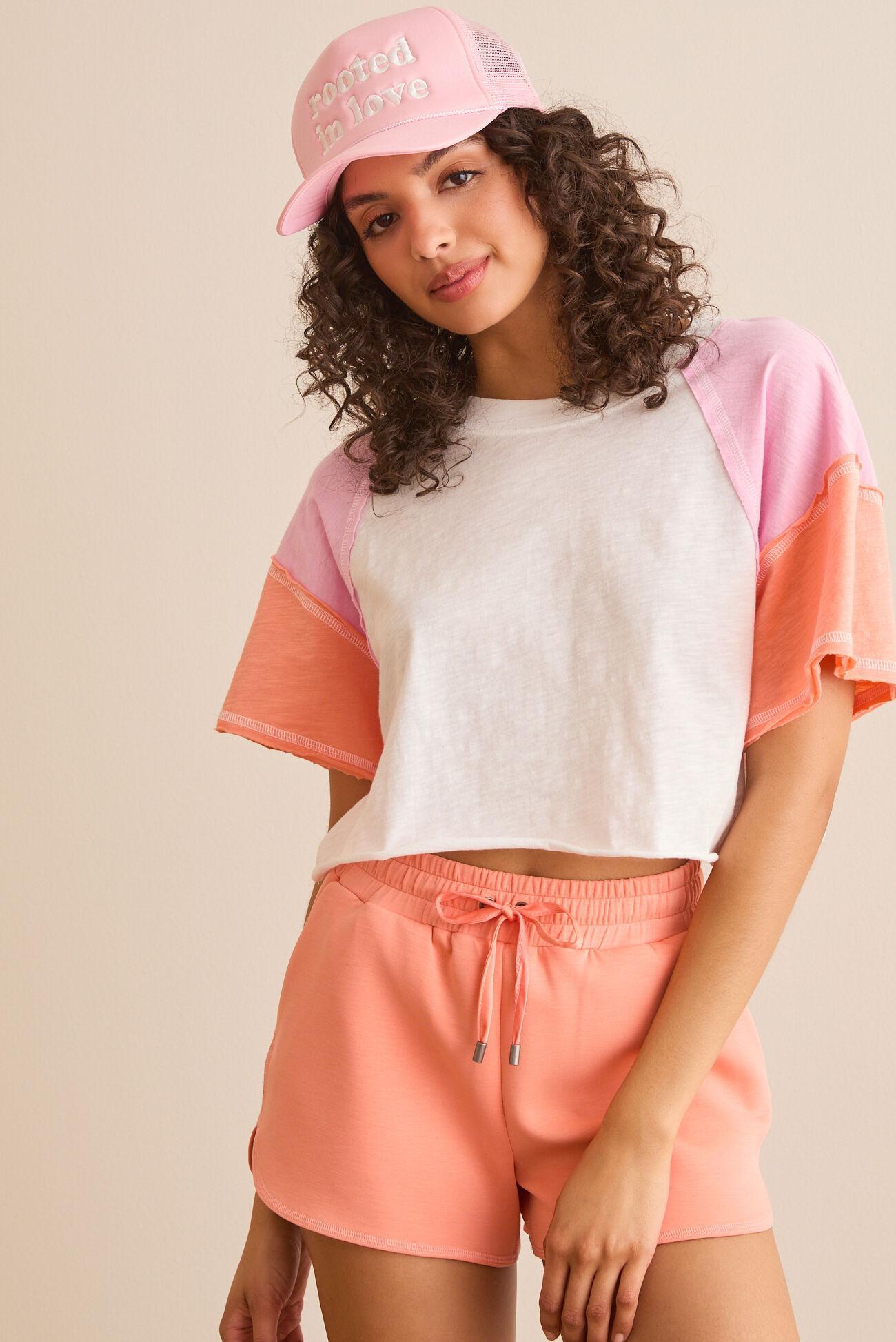 Ace Color Block Crop Tee Product Image