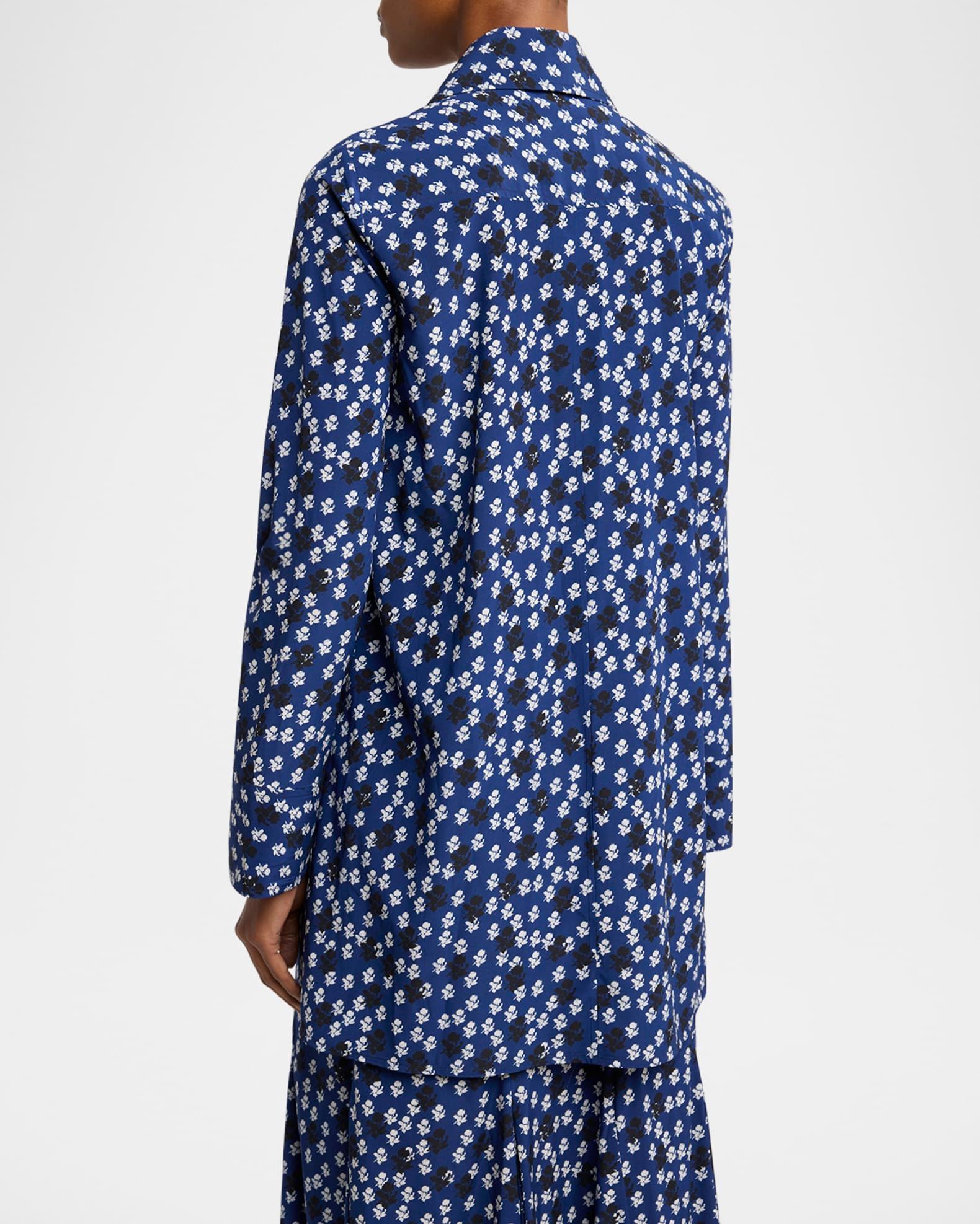 Emmeline Floral Print Silk-Blend Shirt  Product Image