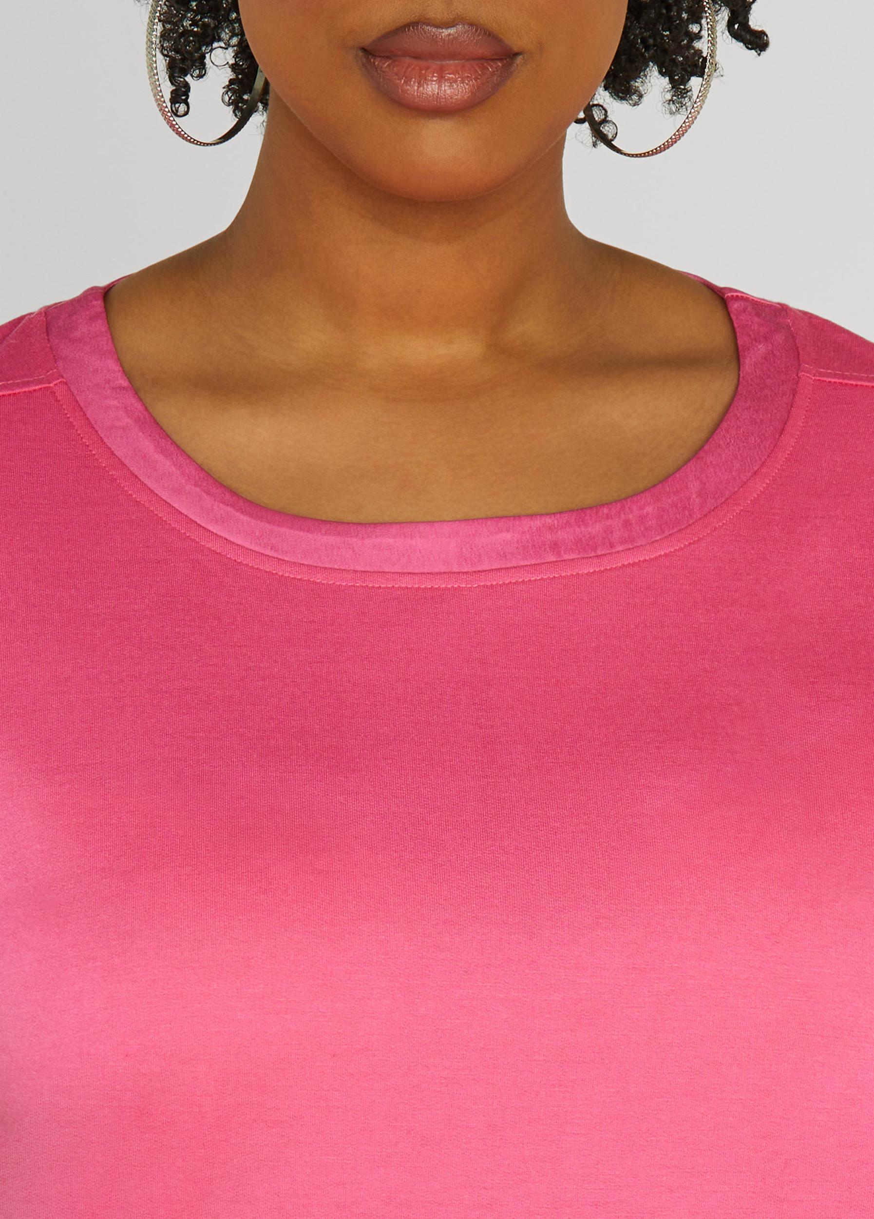 Satin Trimmed French Terry Tee Product Image