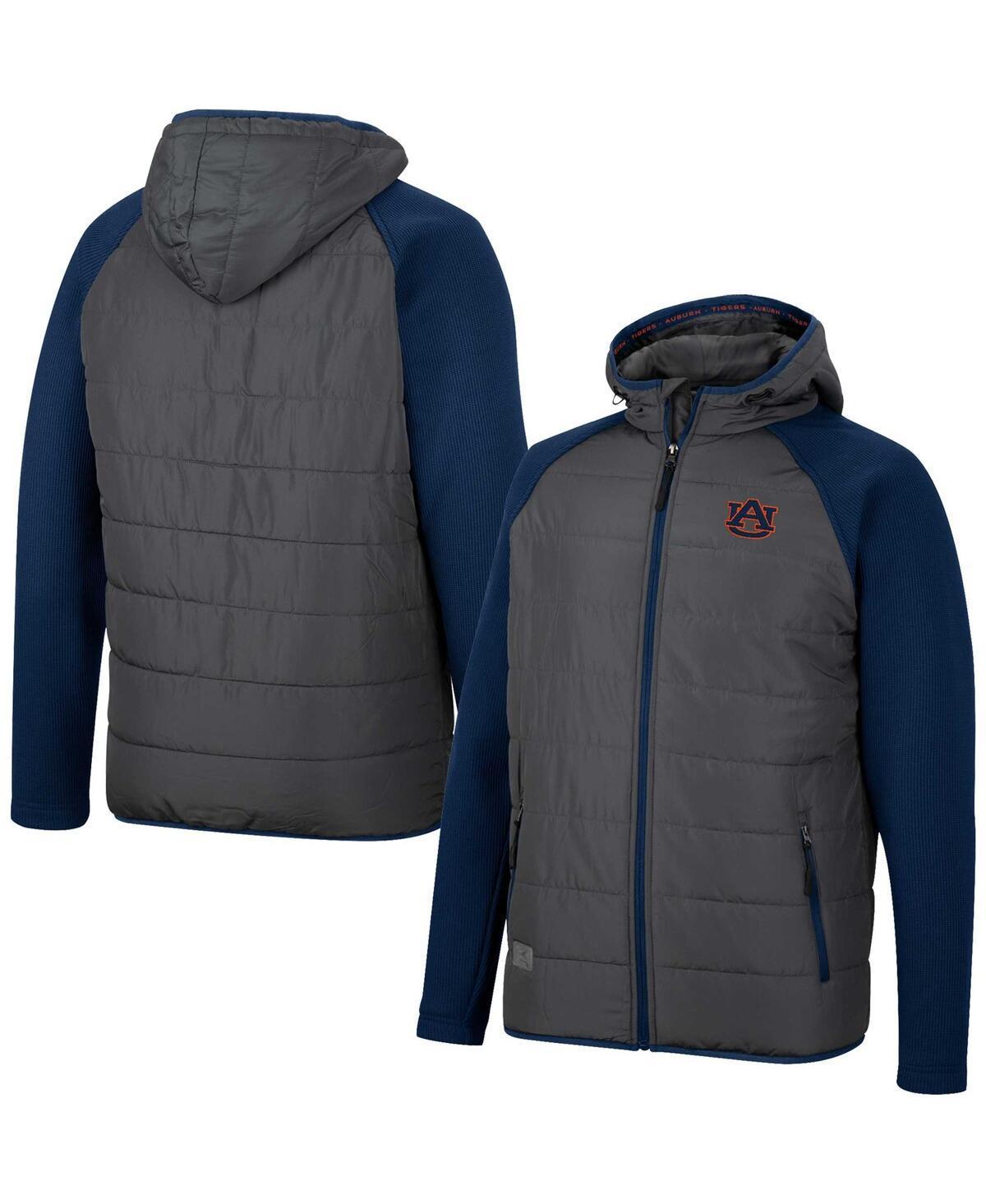 Men's Colosseum Charcoal/Navy Auburn Tigers Good On You Raglan Full-Zip Jacket, Size: Large Product Image