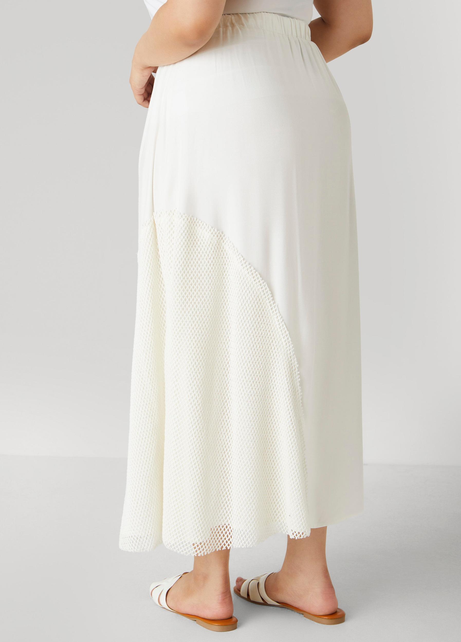 Fishnet Paneled Maxi Skirt Product Image