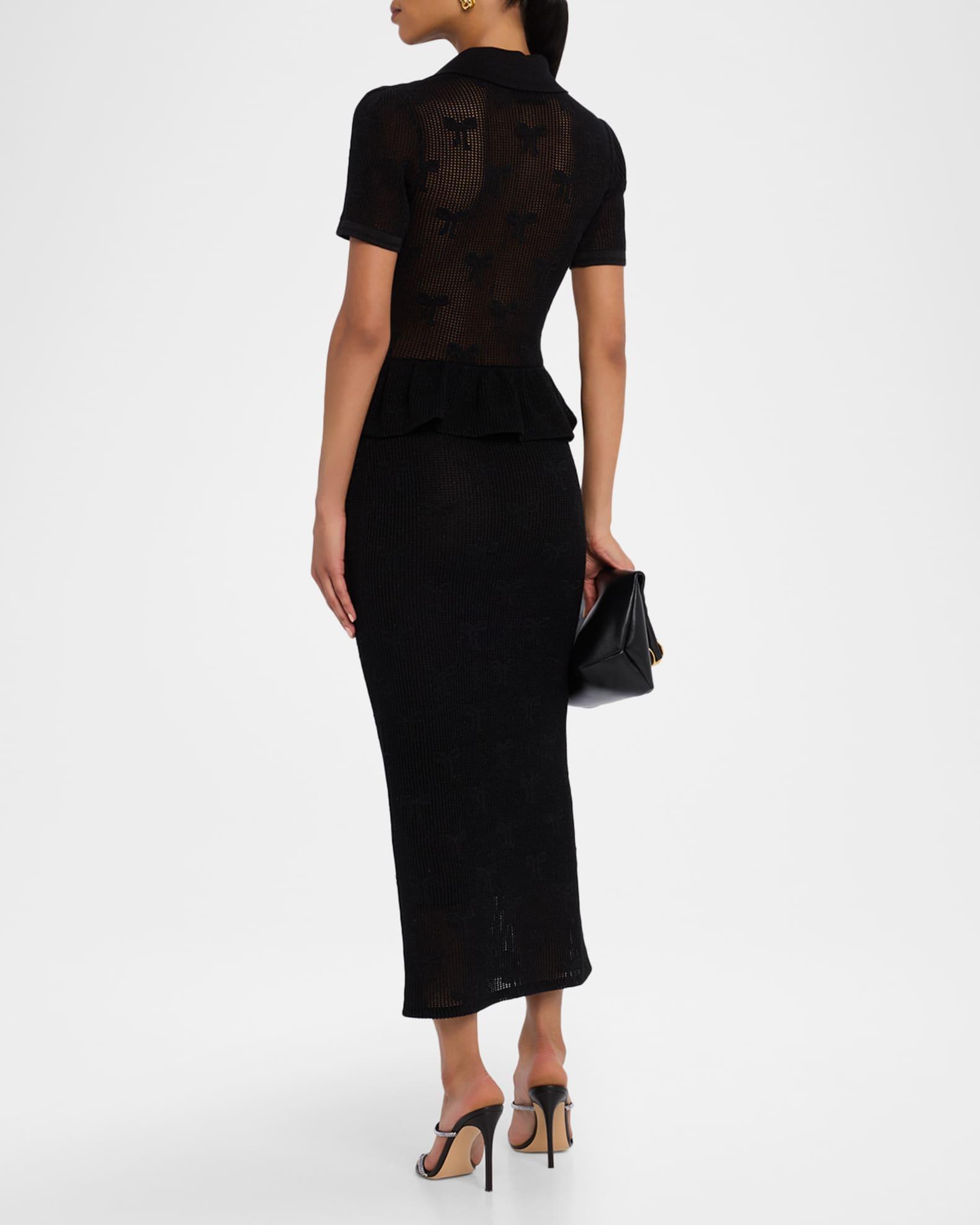 Bow Crochet Midi Dress Product Image
