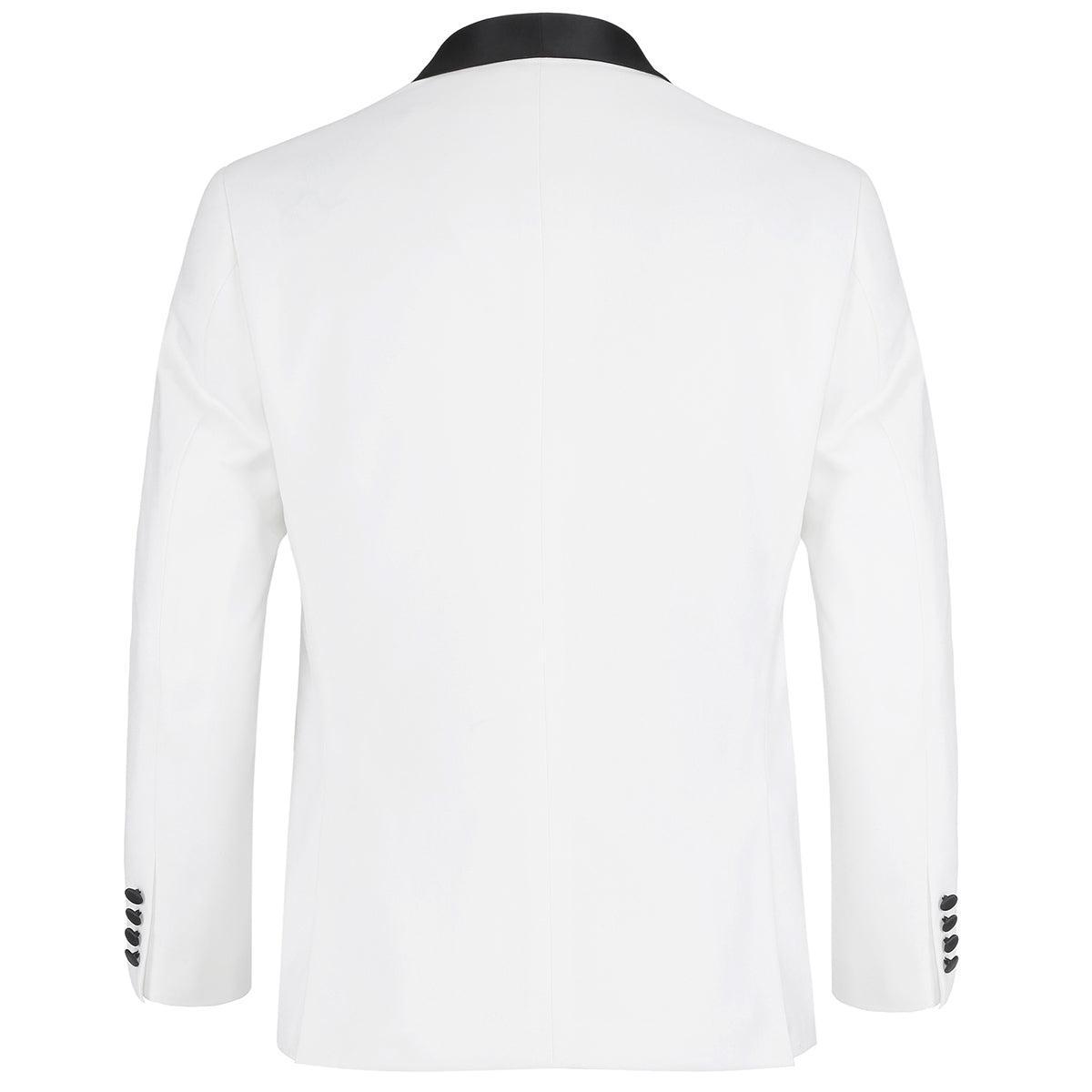 Off White 2 Piece Tuxedo Shawl Lapel Slim Fit Product Image