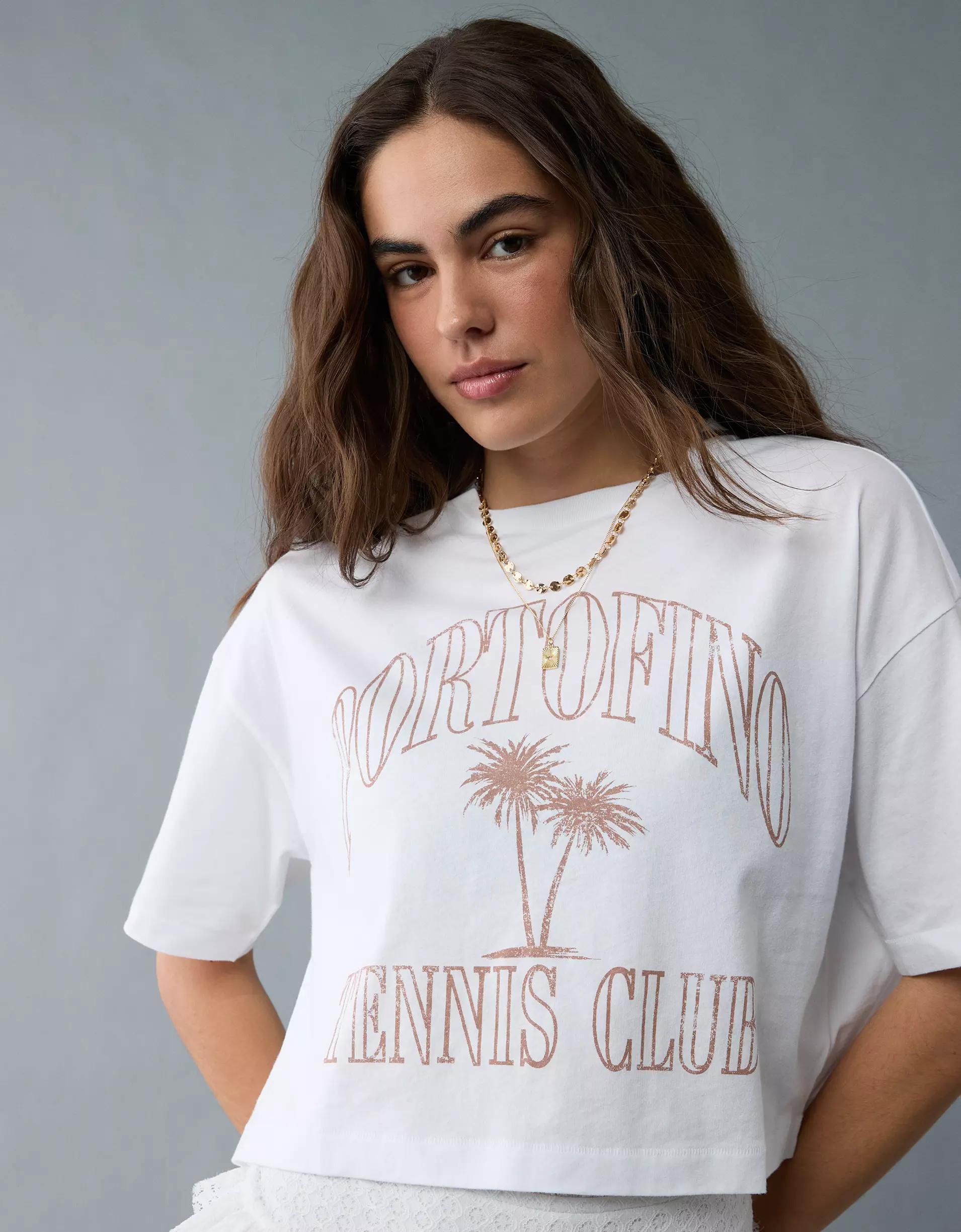 AE Boxy Cropped Destination Graphic T-Shirt Product Image