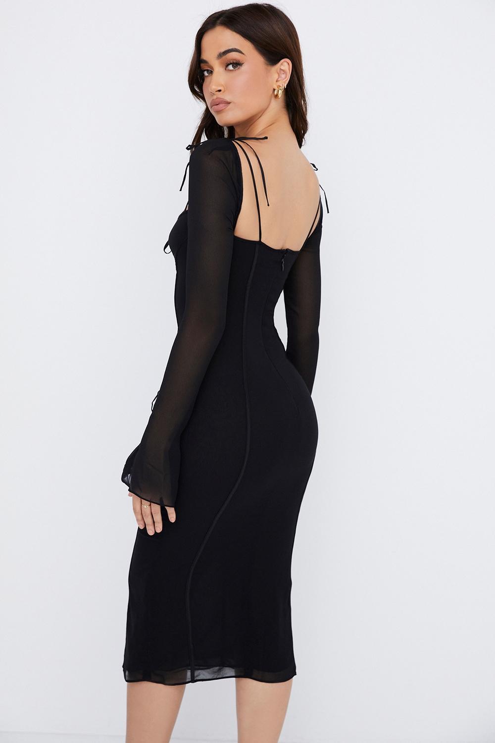 Ophelia  black cutout midi dress - sale Product Image
