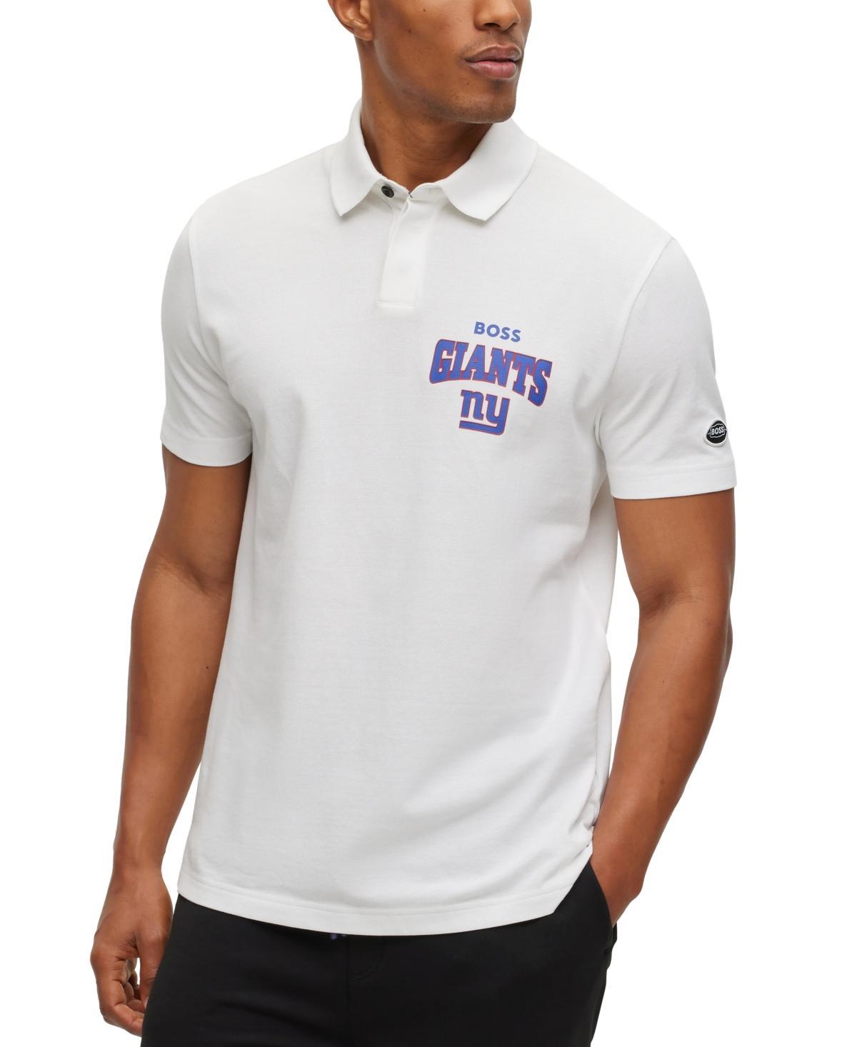 HUGO BOSS X Nfl Cotton-piqu Polo Shirt With Collaborative Branding In New York Giants - White Product Image