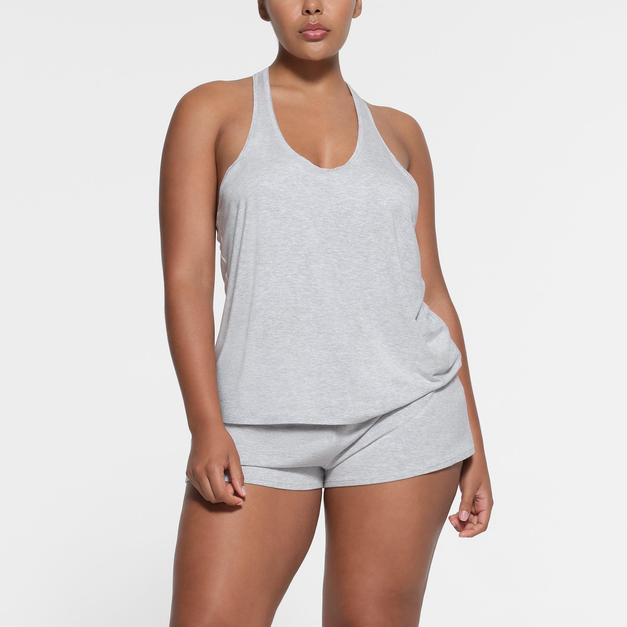 SKIMS SLEEP LOOSE TANK | LIGHT HEATHER GREY Product Image