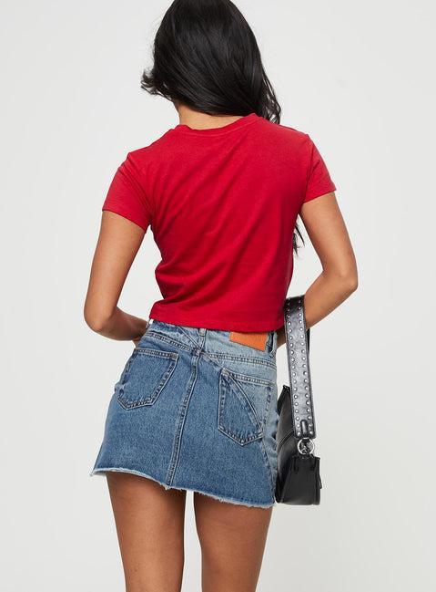 Jellicoe Spliced Denim Skirt Multi Wash Product Image