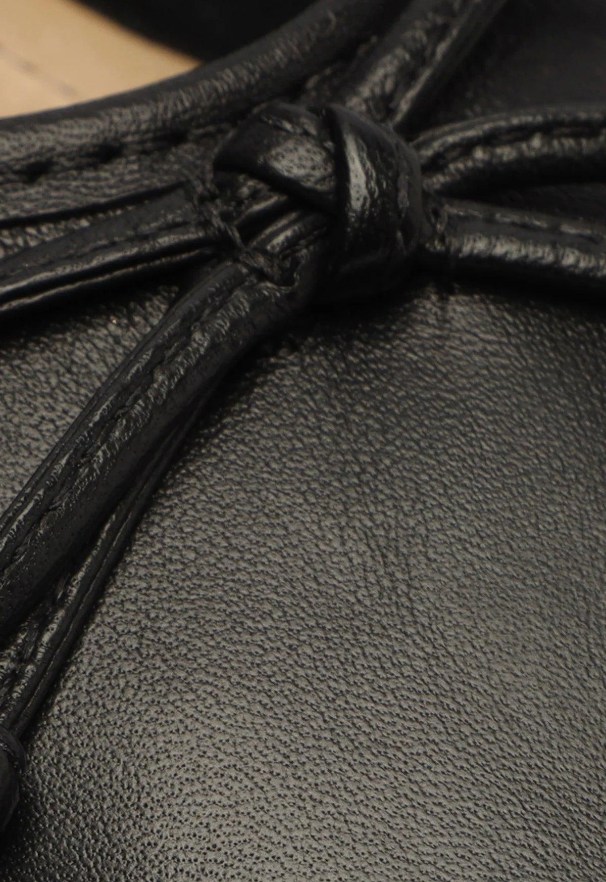Arissa Black Leather Ballet Flat Product Image