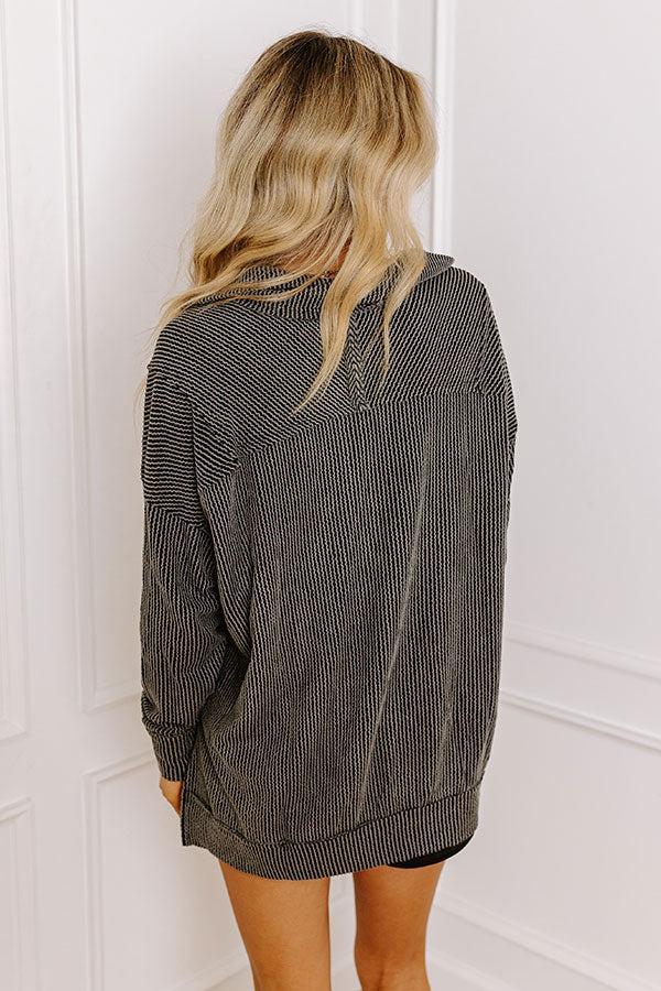 Bonfire Ready Ribbed Sweatshirt in Black Product Image