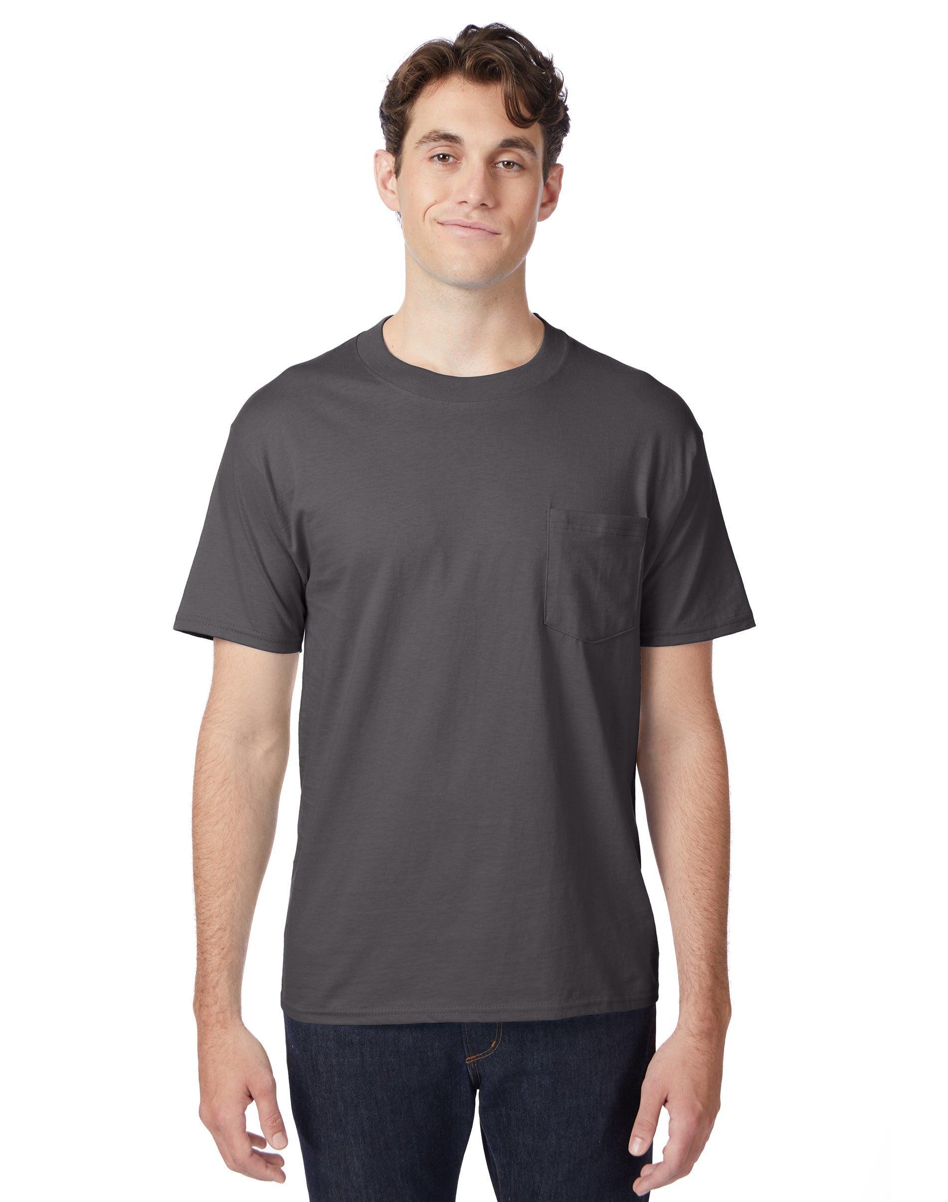 Men's Hanes® Beefy-T 2-Pack Pocket T-Shirt, Size: XL, Blue Product Image
