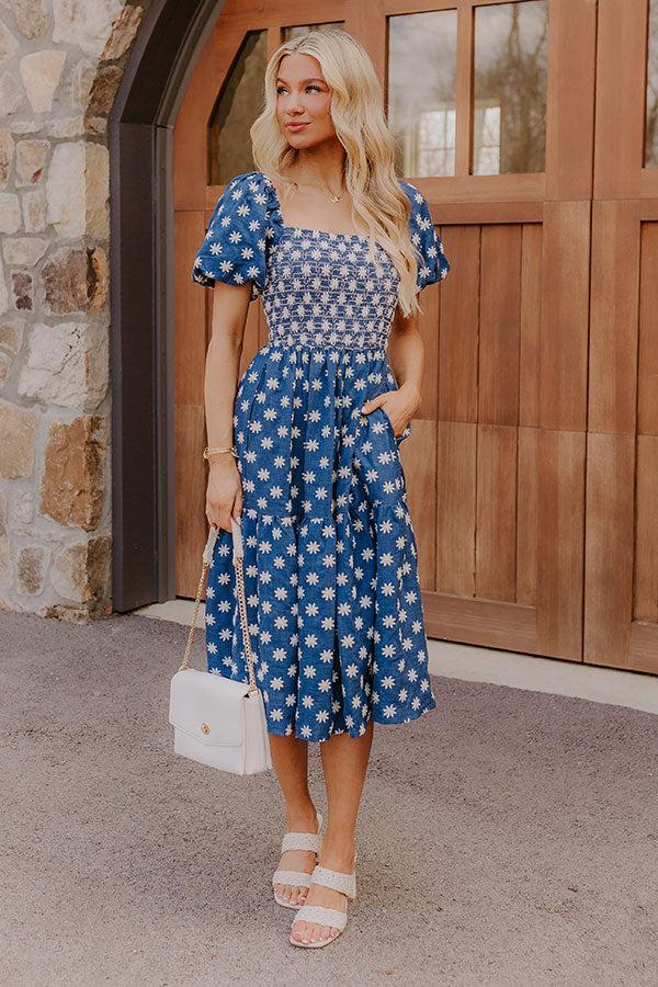 Countryside Retreat Floral Embroidered Midi Dress Product Image