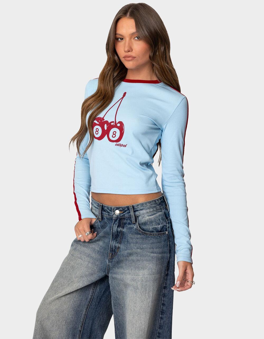 EDIKTED Cherry 8 Long Sleeve Tee Product Image