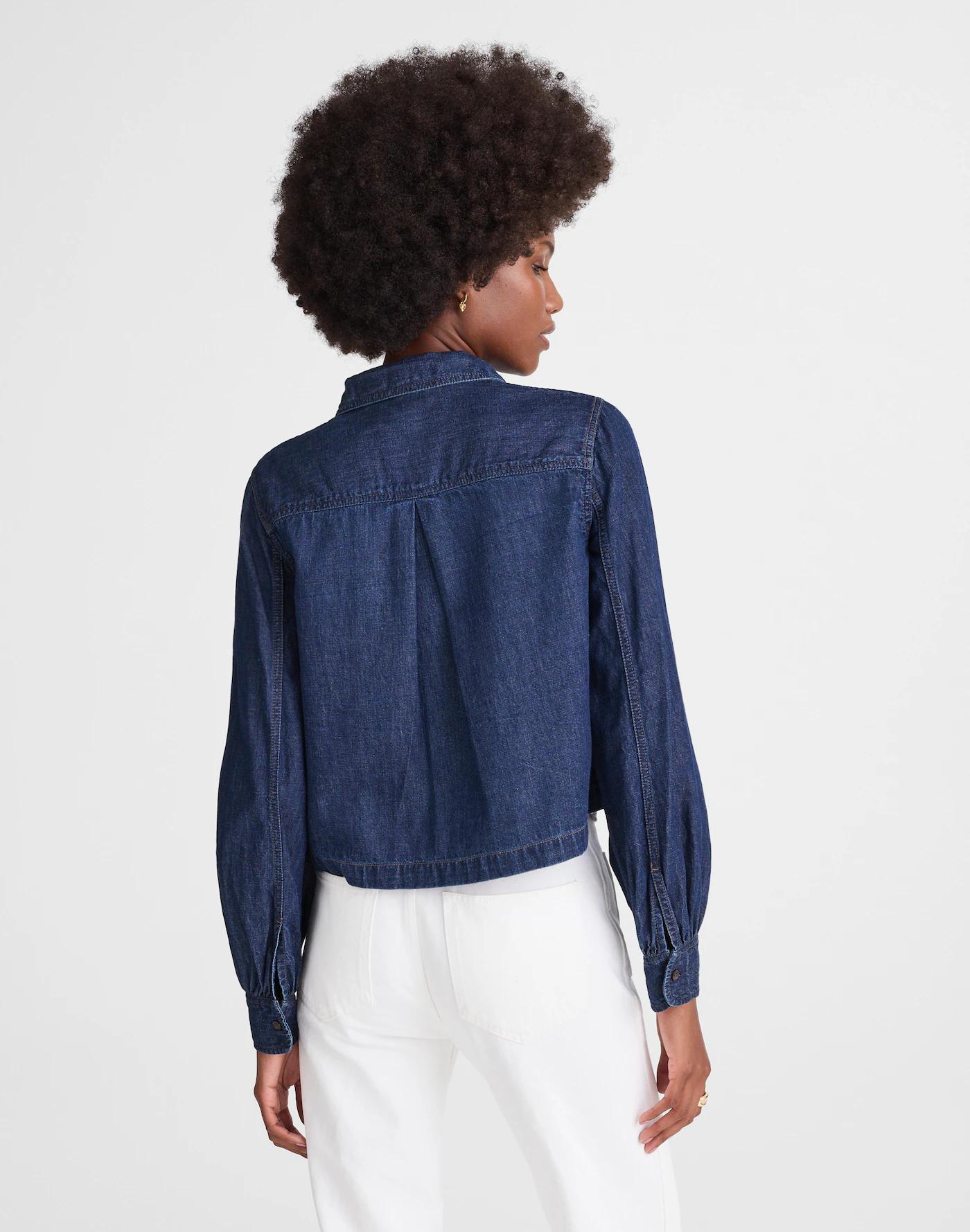 Denim Patch Pocket Button-Up Top Product Image