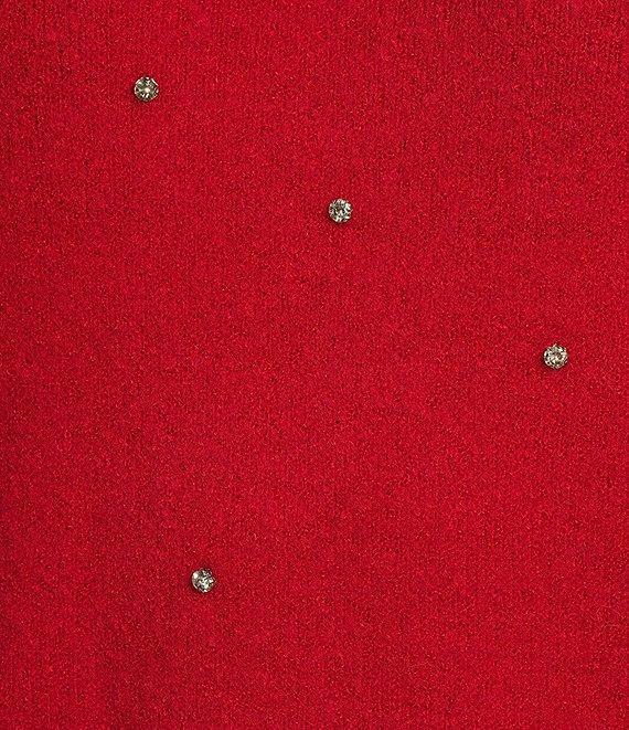 C&V Chelsea & Violet Round Neck Long Sleeve Scattered Rhinestones Sweater Product Image