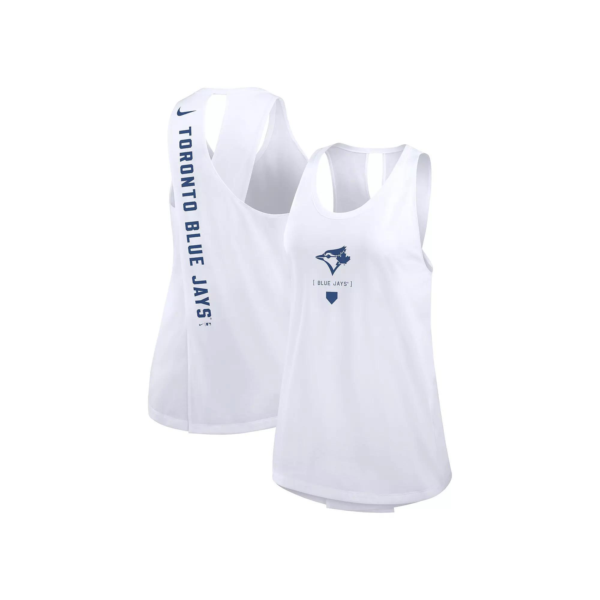 Womens Nike White Toronto Blue Jays Team Performance Crossback Tank Top Product Image
