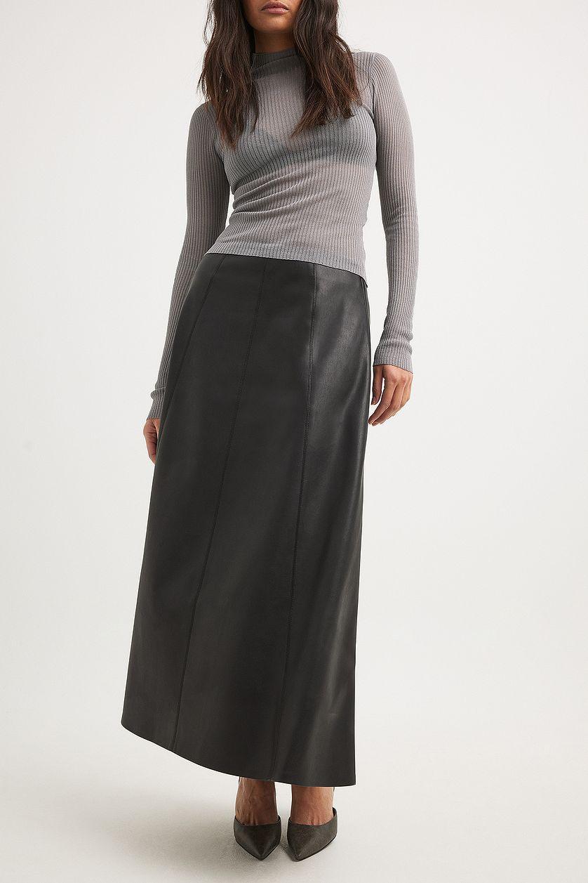 PU Flowy Midi Skirt Product Image