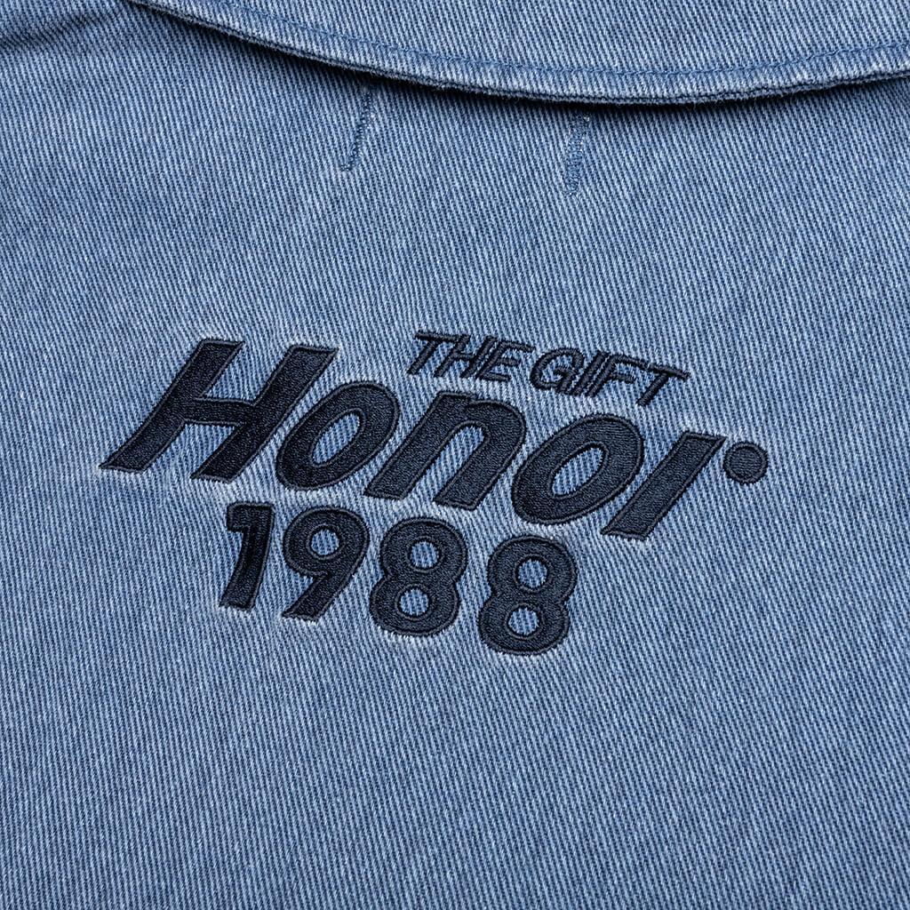 Twill Full Zip Shirt - Blue Male Product Image