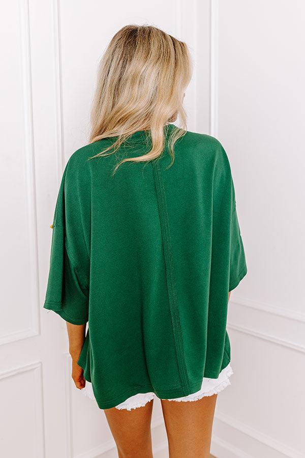 It's a Touch Down Sequin Oversized Tee in Green Product Image