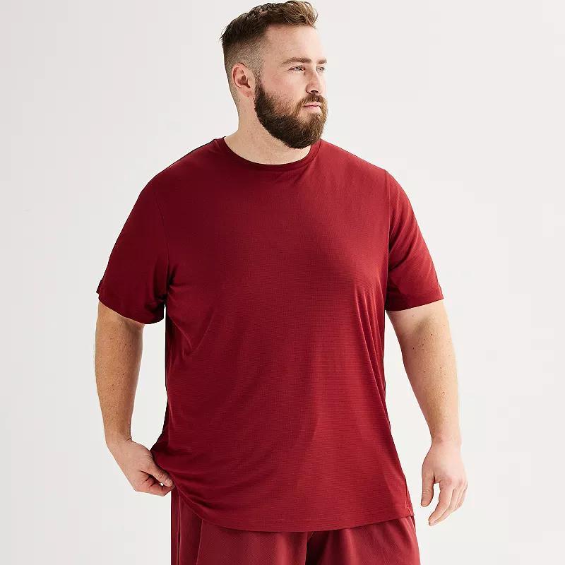 Big & Tall Tek Gear® Dry Tek Tee, Men's, Size: XL Tall, Red Grid Product Image