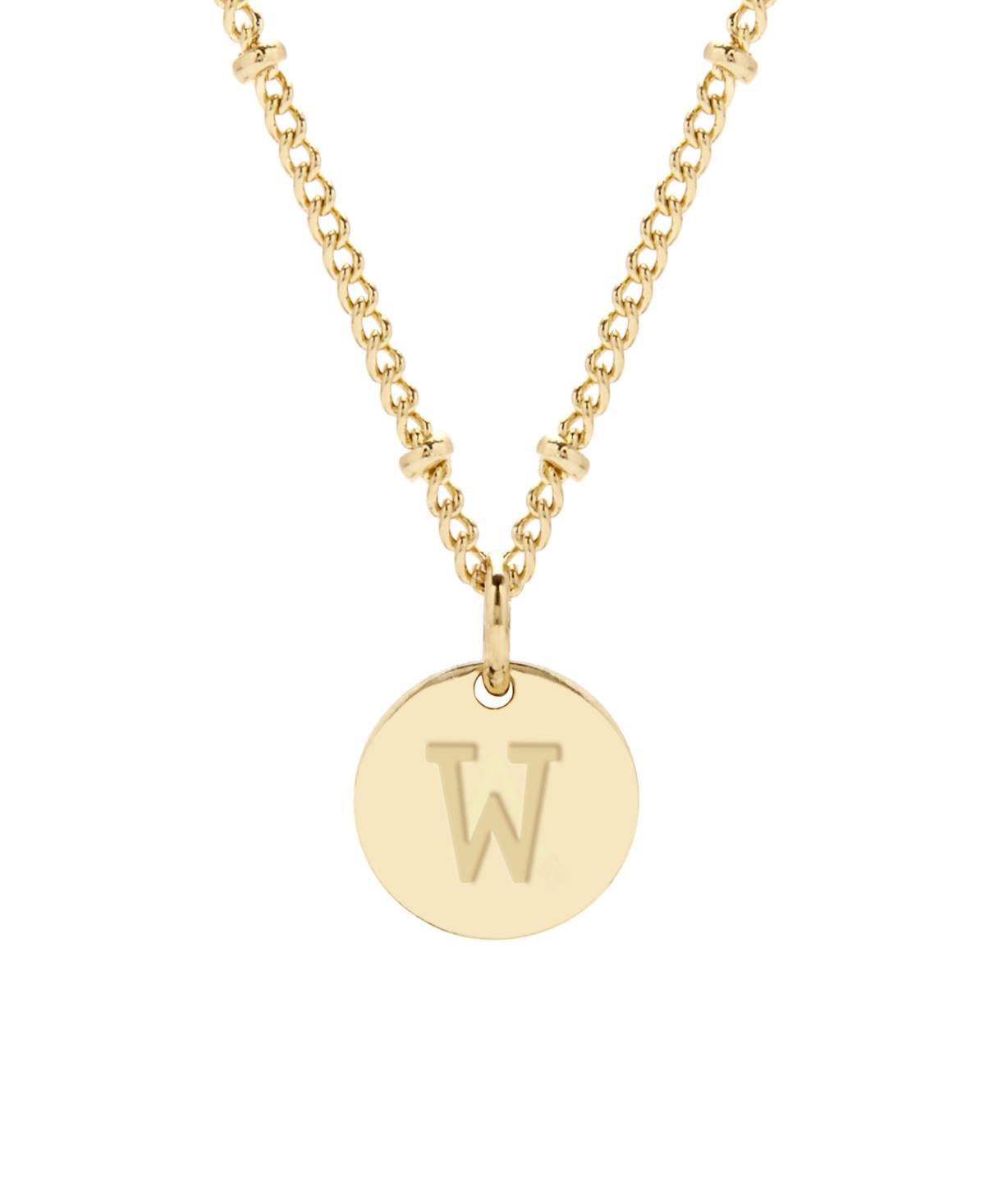 Adornia 14k Gold Plated Cubic Zirconia Engraved Letter Disc Pendant Necklace, Women's, Size: 18", Gold Tone T Product Image