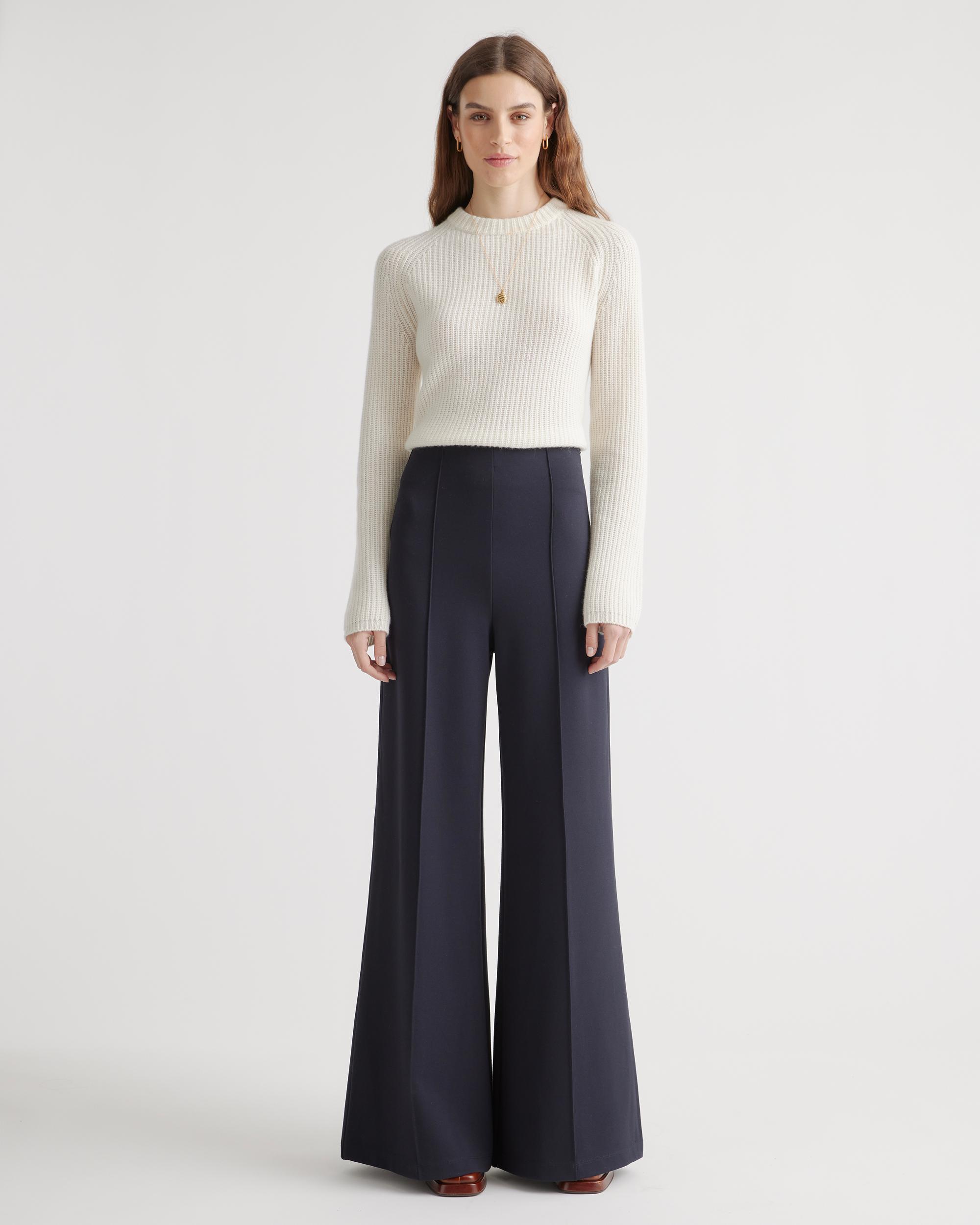 Quince | Women's Ultra-Stretch Ponte Super Wide Leg Pants Rayon Product Image