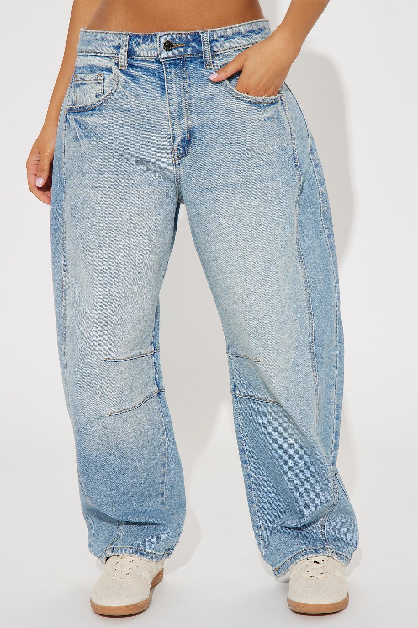 Positano Barrel Leg Jeans - Medium Wash Product Image