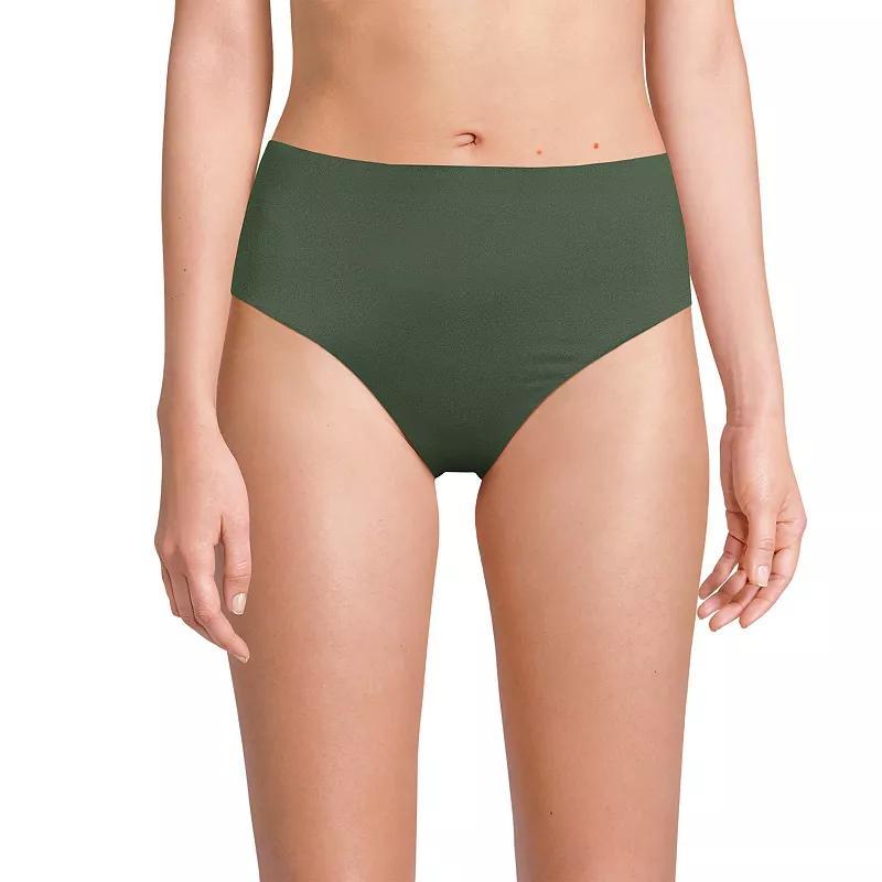 Women's Lands' End Mid Rise Bikini Swim Bottoms, Size: 12, Deep  Blue Product Image