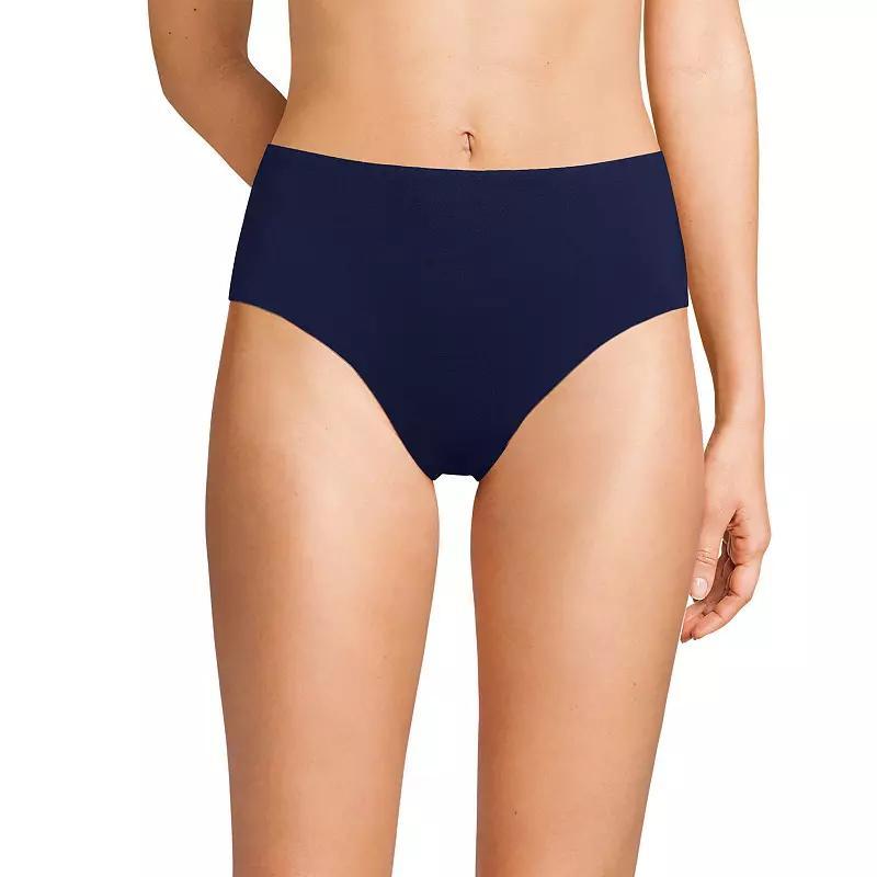 Women's Lands' End Mid Rise Bikini Swim Bottoms, Size: 12, Deep  Blue Product Image