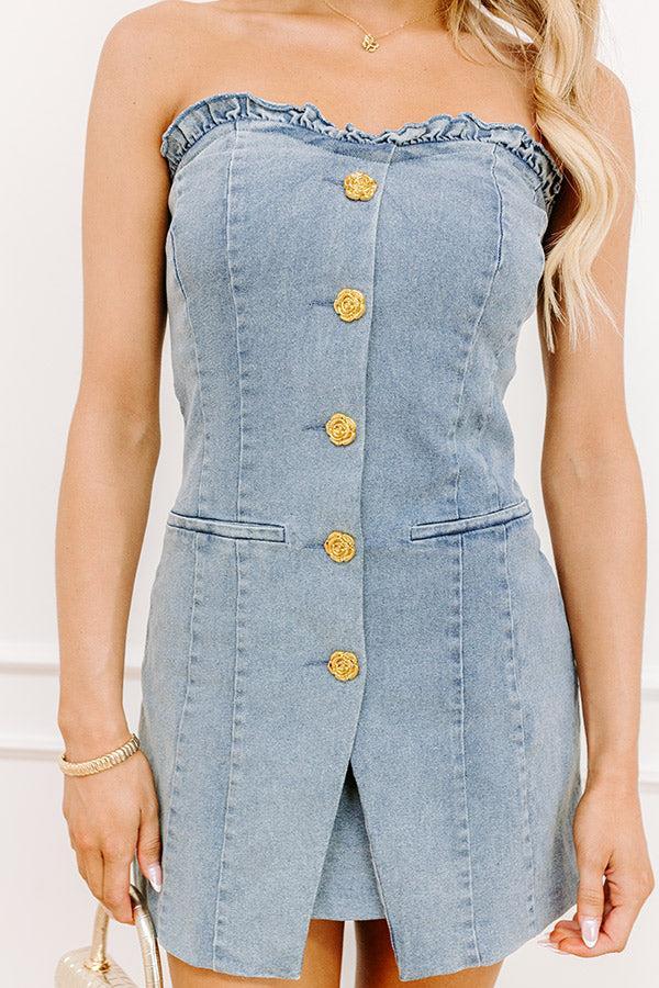 Flirty Smile Denim Mini Dress Product Image